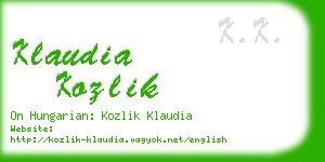 klaudia kozlik business card